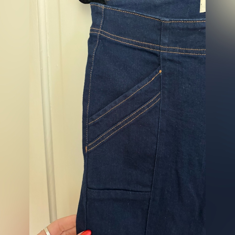 NWT Anthropologie Pilcro Puddle Mid Rise Dark Wash Bellbottom Flare Jeans 28 - Picture 5 of 10